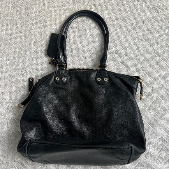 Genuine black Gucci leather medium voyager tote, gold harware - Picture 2 of 3